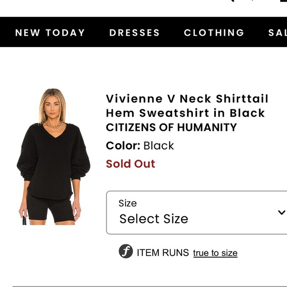 Citizens of Humanity Black V-Neck Shirttail Sweater - Picture 1 of 5